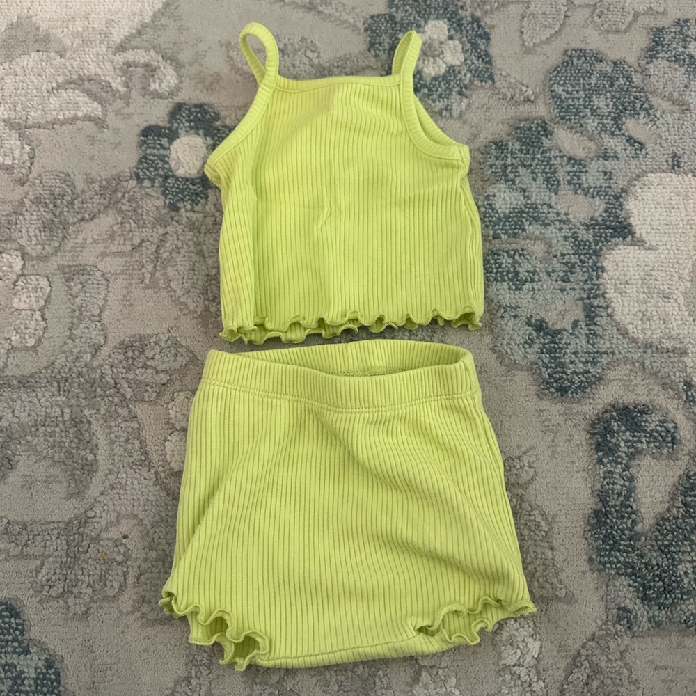 Old Navy Neon Green Ribbed Set
